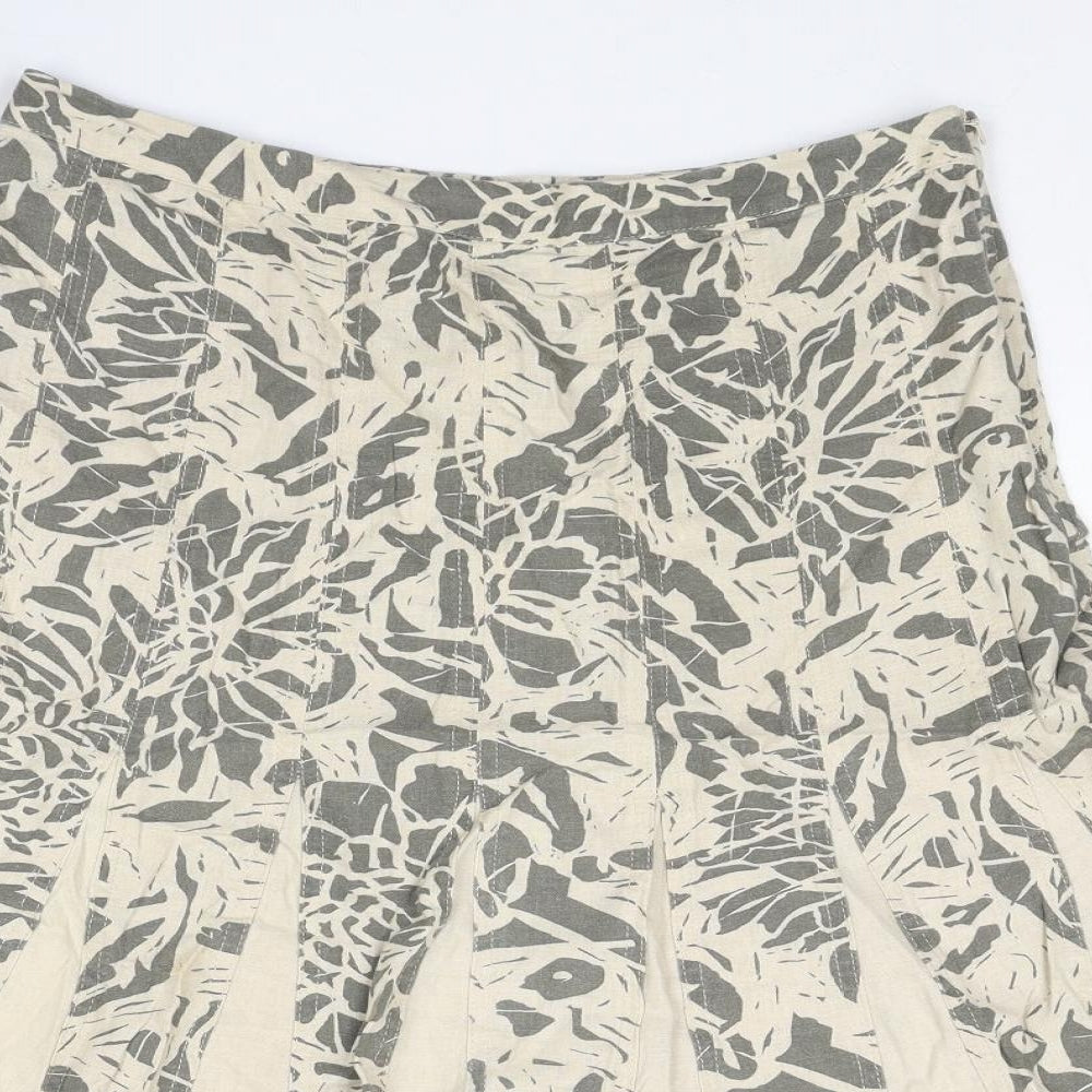 Maine Womens Beige Geometric Linen Swing Set Size 10 Zip