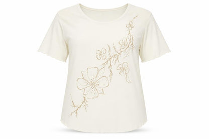 Womens UK Size 16 Sonic Ivory Basic T-Shirt