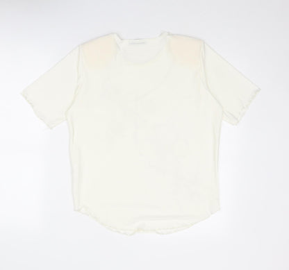 Womens UK Size 16 Sonic Ivory Basic T-Shirt