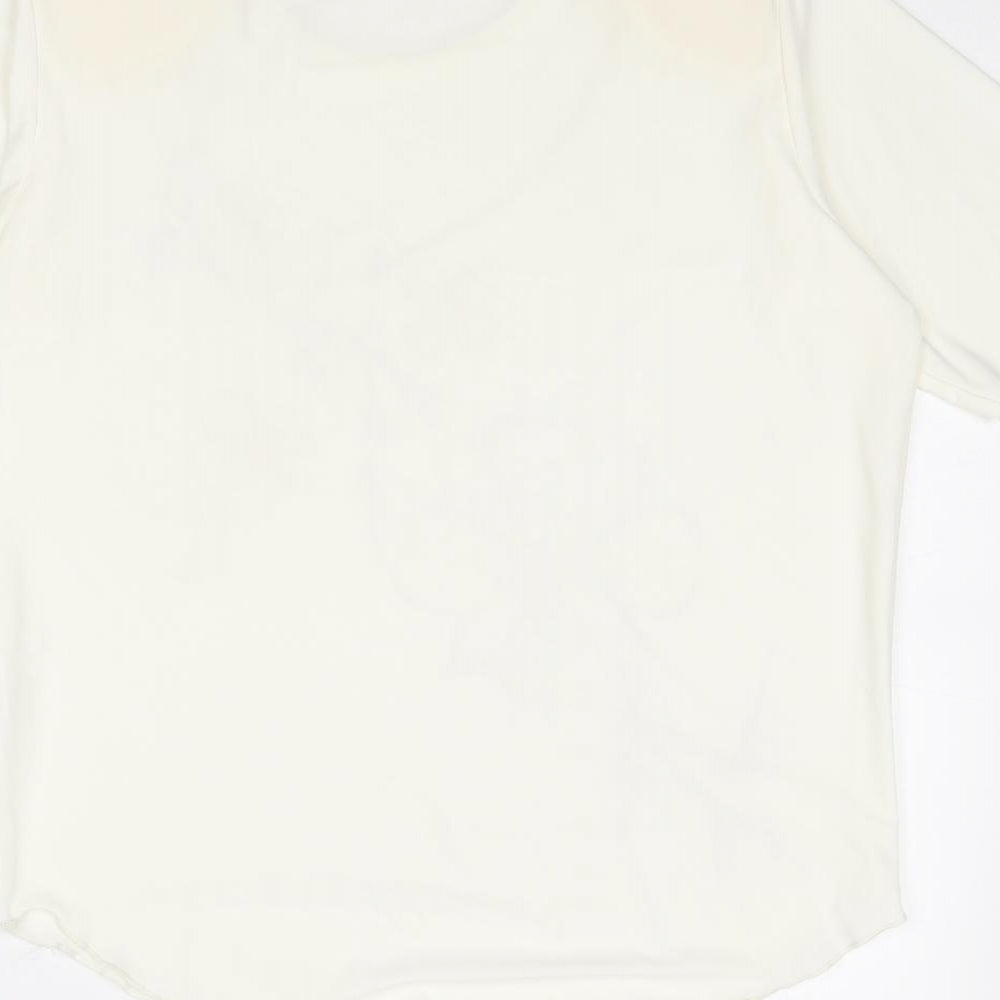 Womens UK Size 16 Sonic Ivory Basic T-Shirt