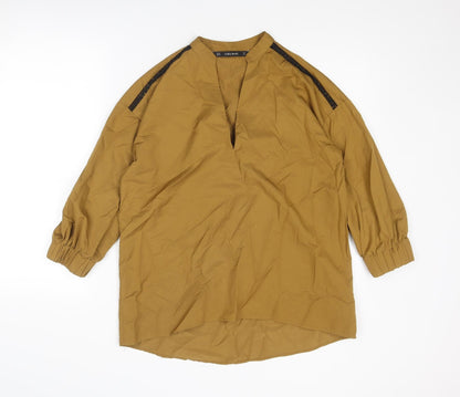 Womens UK Size XS Zara Brown Basic Blouse