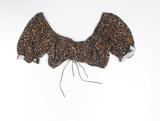 Womens UK Size 6 ASOS Brown Cropped Blouse
