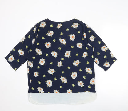 Womens UK Size 14 Blue Chameleon Blue Basic Blouse