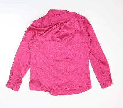 Womens UK Size 10 Classic Pink Basic Button-Up