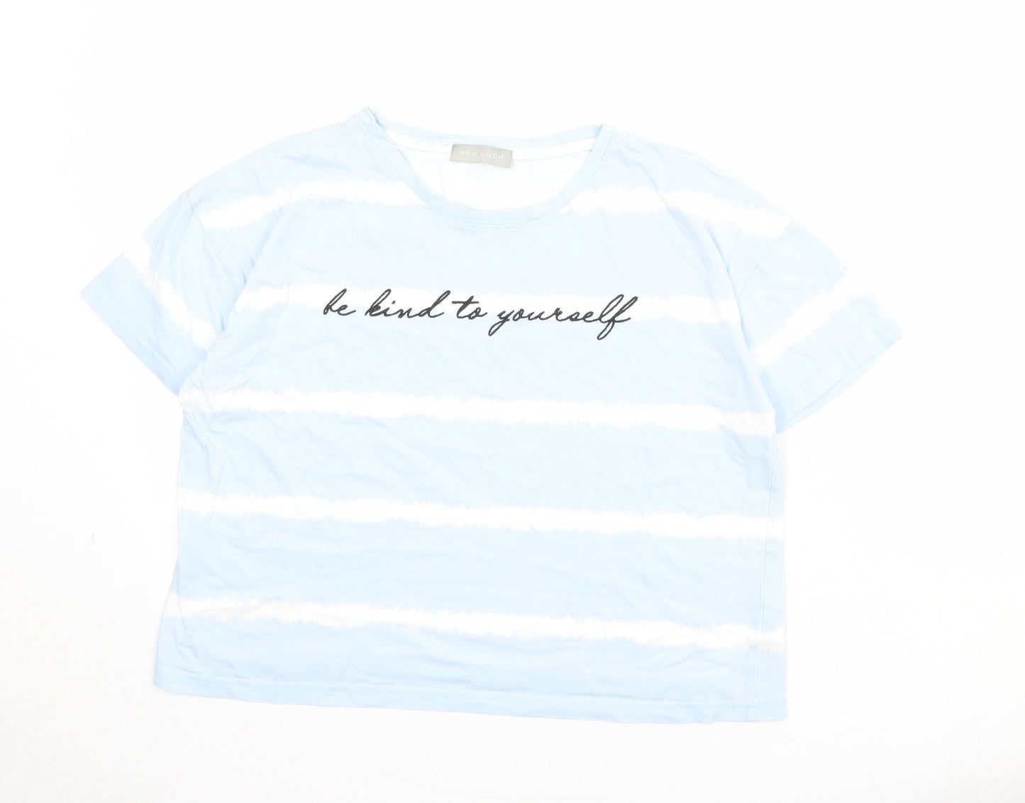 Womens UK Size XS New Look Blue Basic T-Shirt