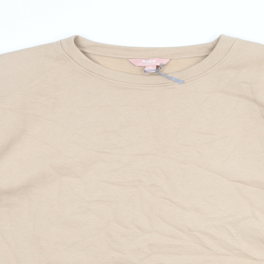 Rosie Womens Brown Cotton Pullover Sweatshirt Size XL Pullover