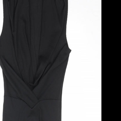 Topshop Womens Black Polyester Bodysuit One-Piece Size 6 Snap