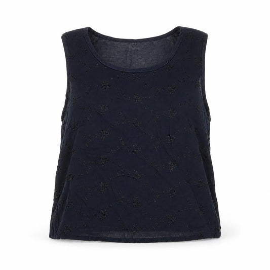 Zygo Womens Black Geometric Viscose Basic Tank Size M Round Neck