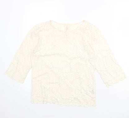 Womens UK Size 8 NEXT Ivory Basic Blouse