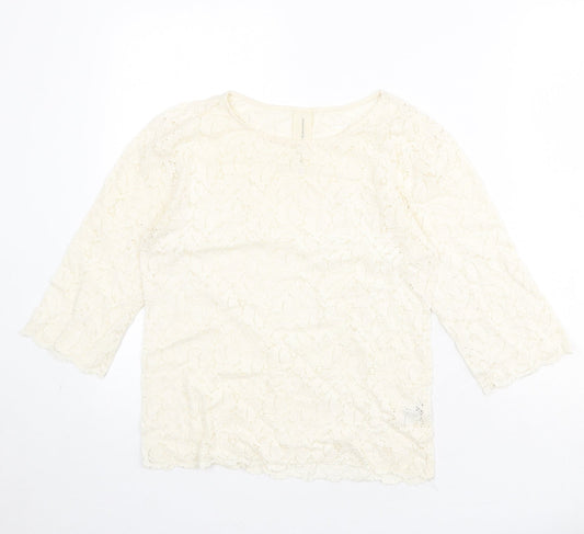 Womens UK Size 8 NEXT Ivory Basic Blouse