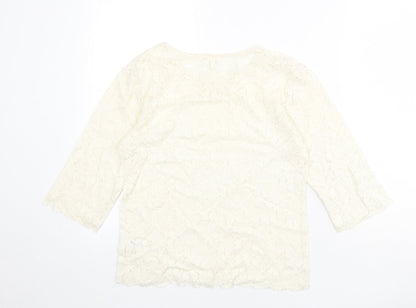 Womens UK Size 8 NEXT Ivory Basic Blouse