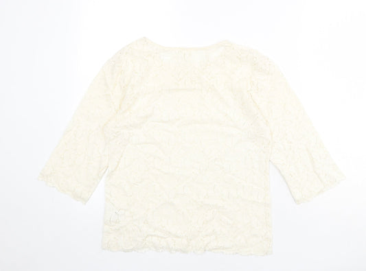 Womens UK Size 8 NEXT Ivory Basic Blouse