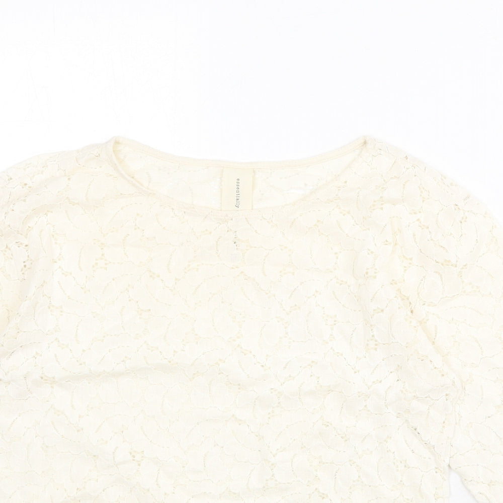 Womens UK Size 8 NEXT Ivory Basic Blouse