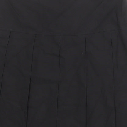 Marks and Spencer Womens Black Polyester Pleated Skirt Size 31 in Zip