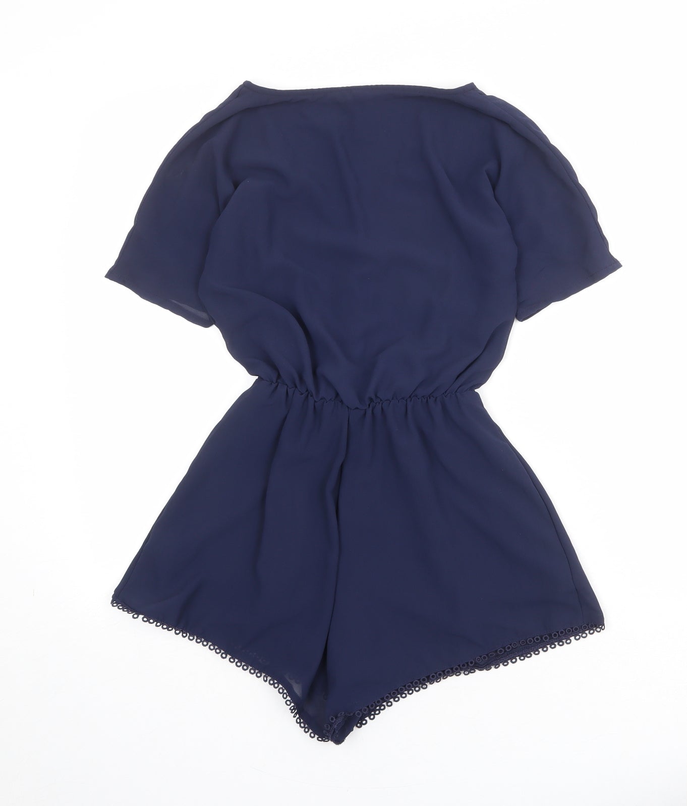 Divided by H&M Womens Blue Polyester Playsuit One-Piece Size 6 Pullover - Crochet Trim