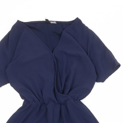 Divided by H&M Womens Blue Polyester Playsuit One-Piece Size 6 Pullover - Crochet Trim