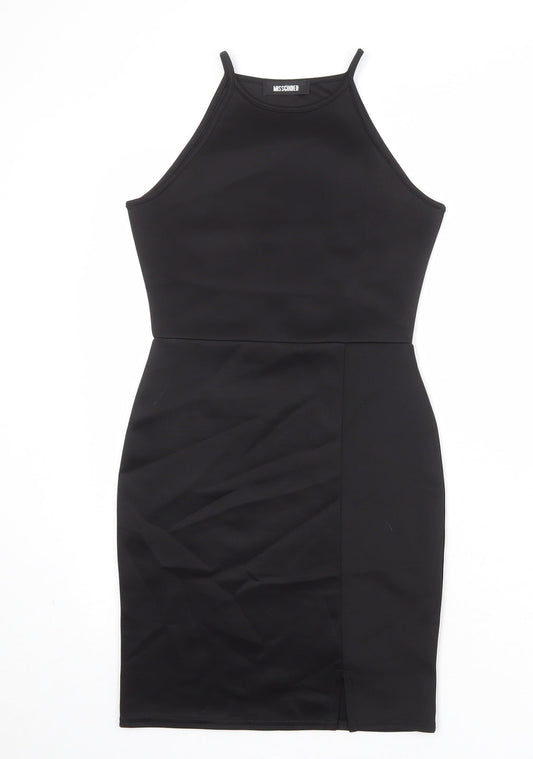 Missguided Womens Black Polyester Bodycon Size 8 Round Neck Pullover