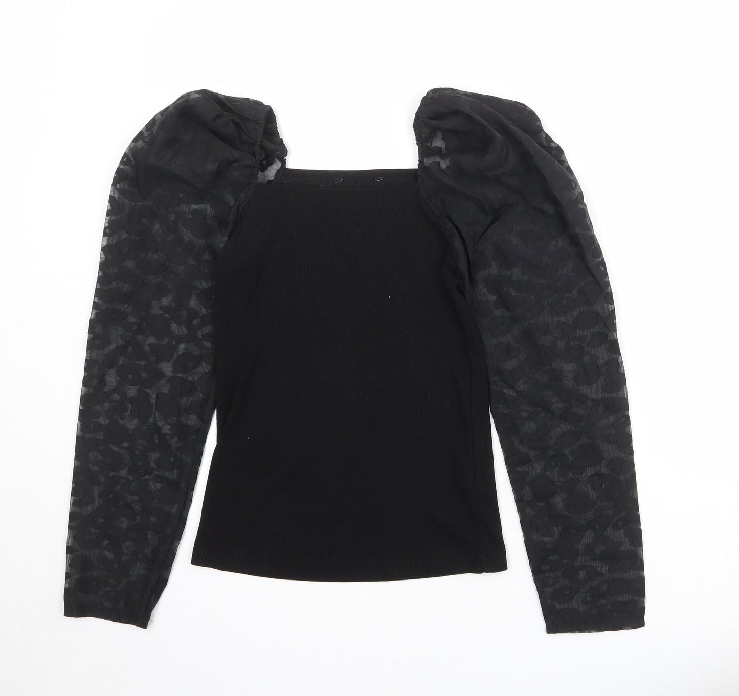Womens UK Size 10 New Look Black Basic Blouse