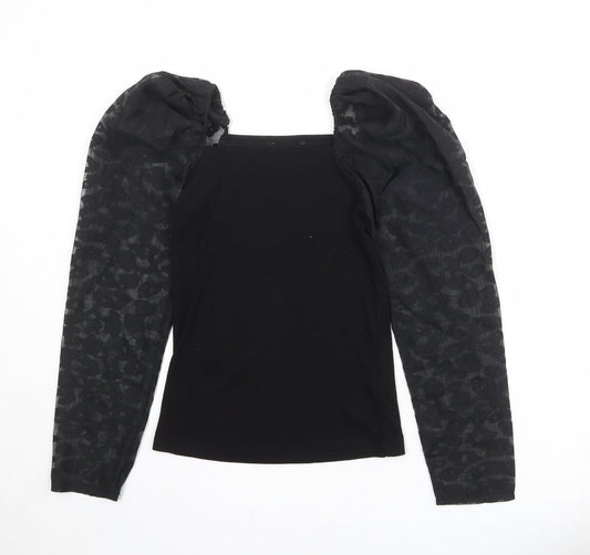 Womens UK Size 10 New Look Black Basic Blouse