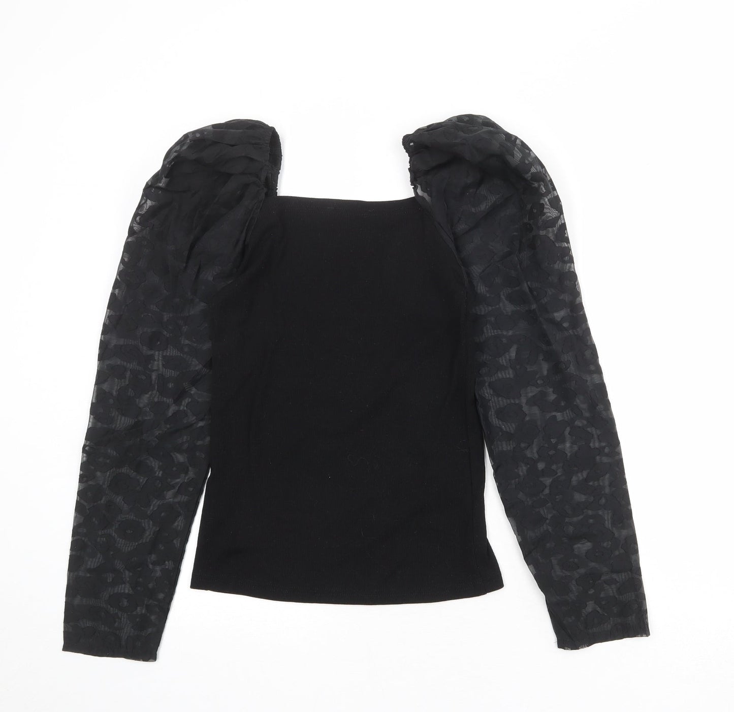 Womens UK Size 10 New Look Black Basic Blouse