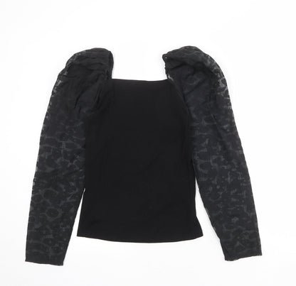 Womens UK Size 10 New Look Black Basic Blouse