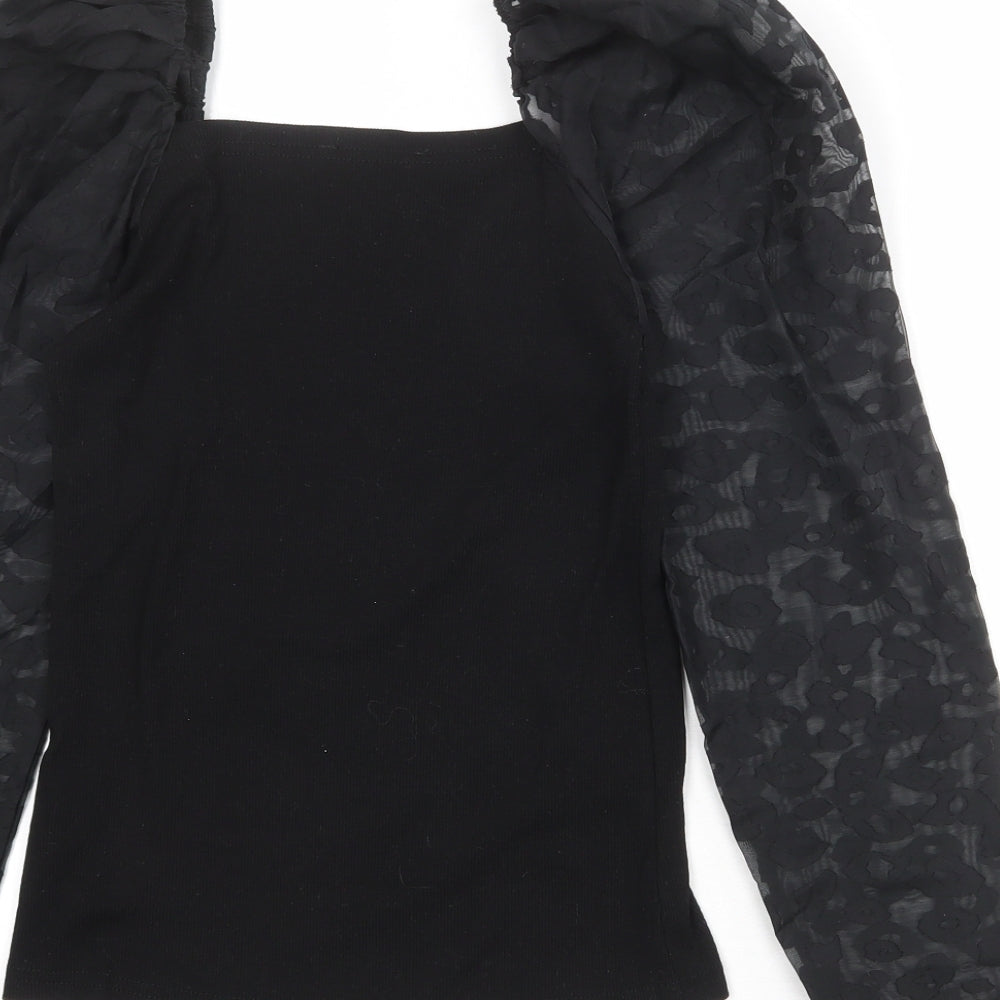 Womens UK Size 10 New Look Black Basic Blouse