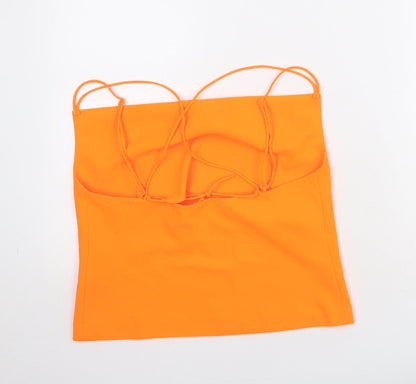 Womens UK Size M Zara Orange Basic Tank