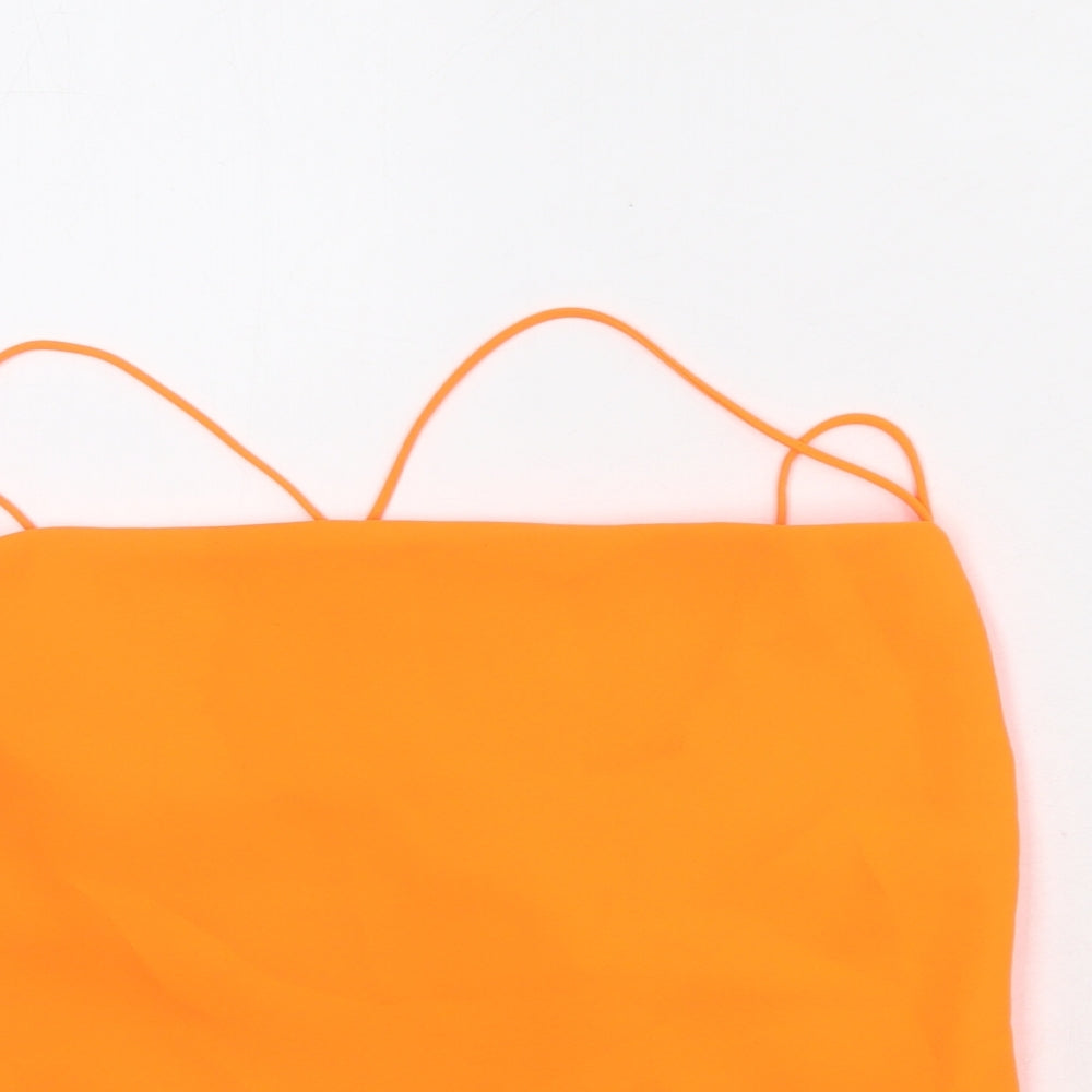 Womens UK Size M Zara Orange Basic Tank