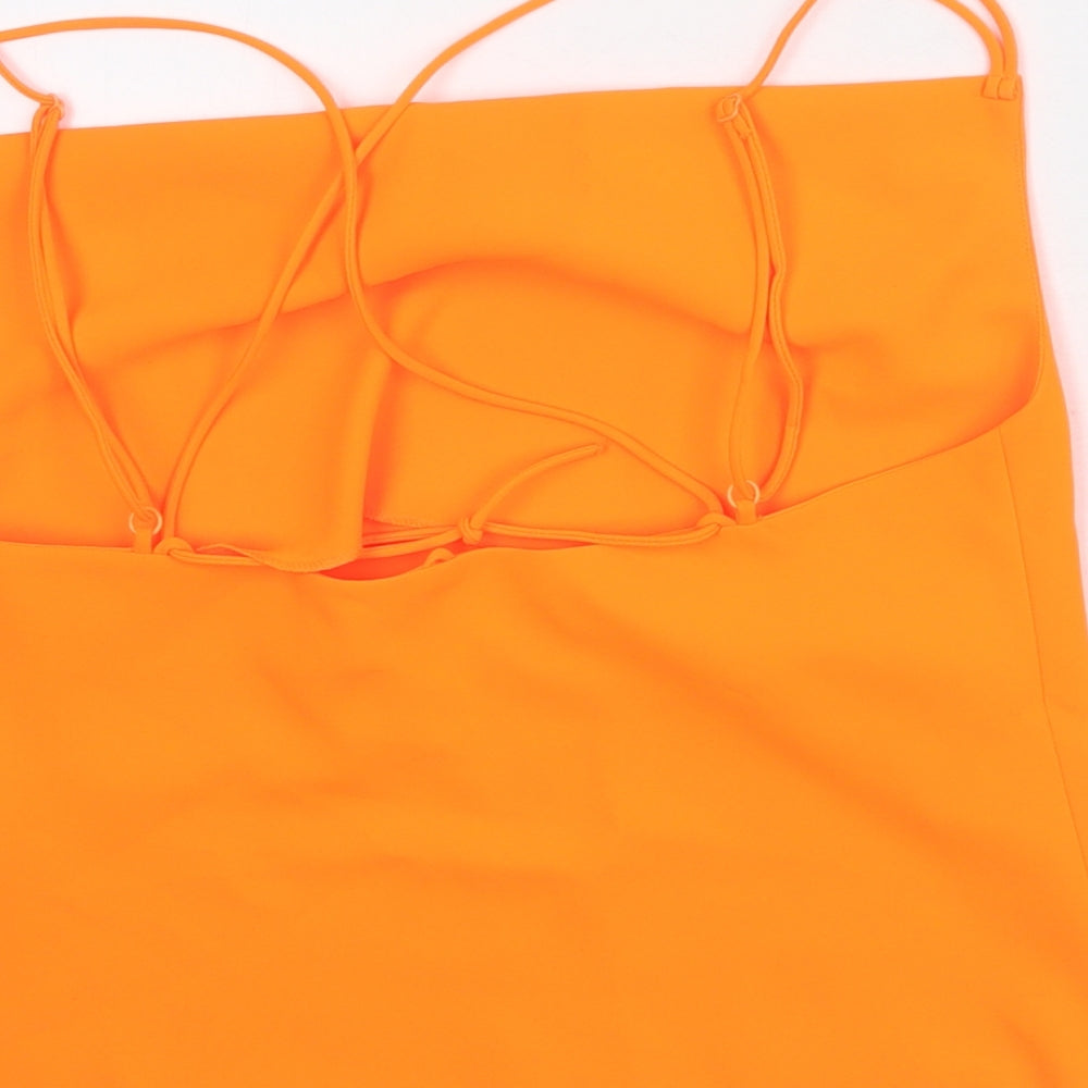 Womens UK Size M Zara Orange Basic Tank