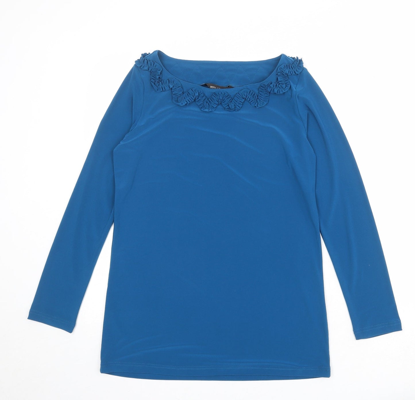 Womens UK Size S Nina Leonard Blue Tunic Blouse