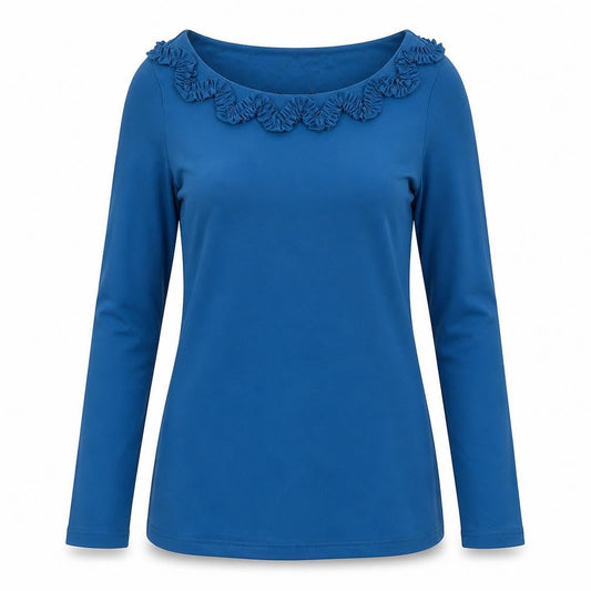 Womens UK Size S Nina Leonard Blue Tunic Blouse