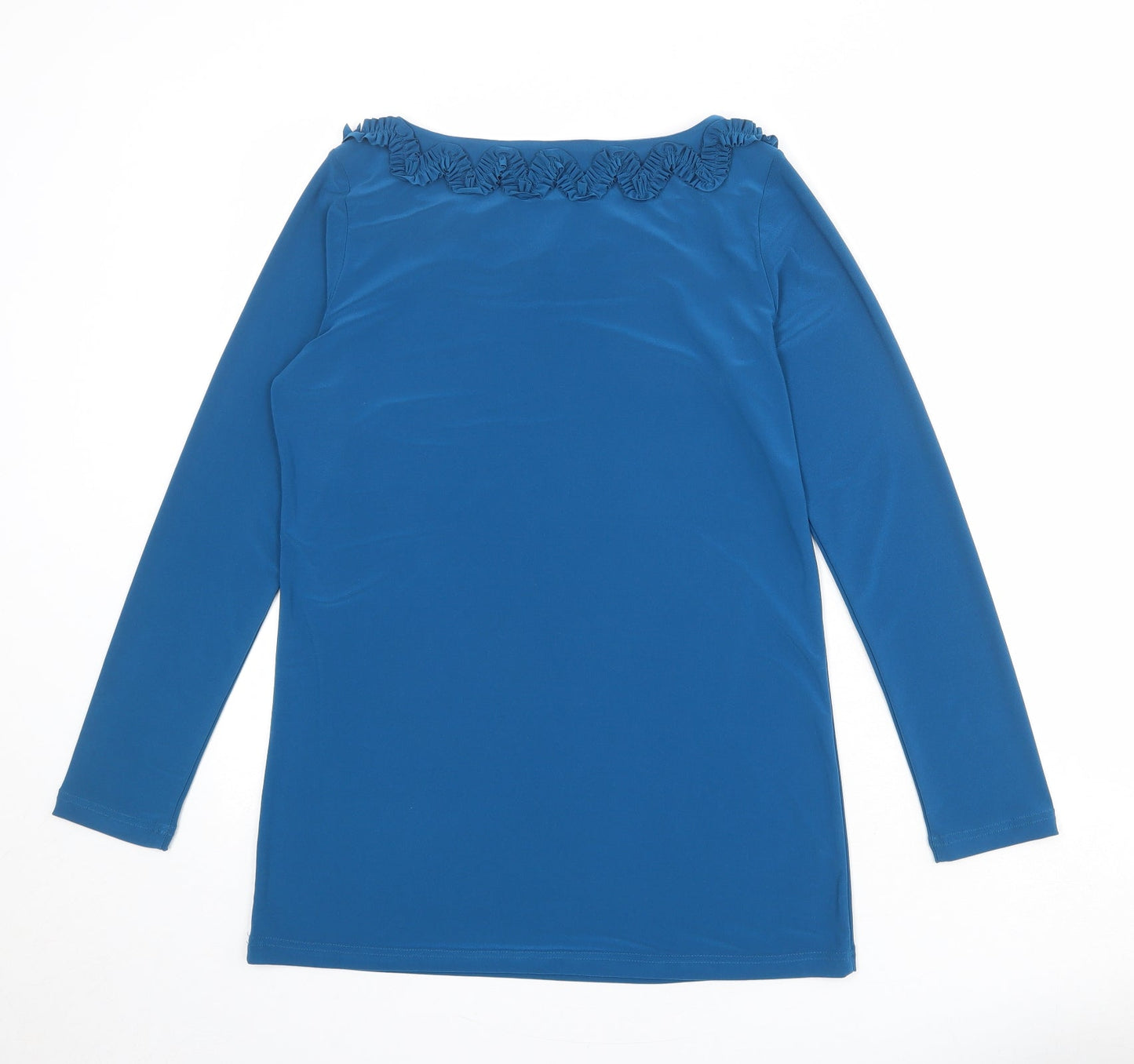 Womens UK Size S Nina Leonard Blue Tunic Blouse