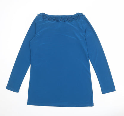 Womens UK Size S Nina Leonard Blue Tunic Blouse