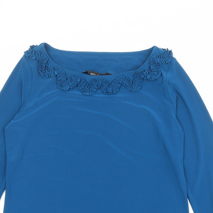 Womens UK Size S Nina Leonard Blue Tunic Blouse