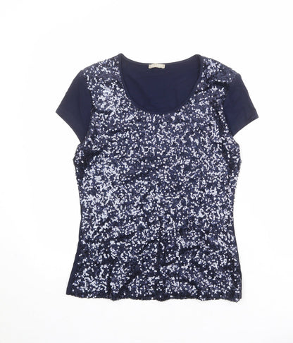 Womens UK Size XS Planet Blue Basic T-Shirt