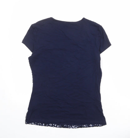Womens UK Size XS Planet Blue Basic T-Shirt