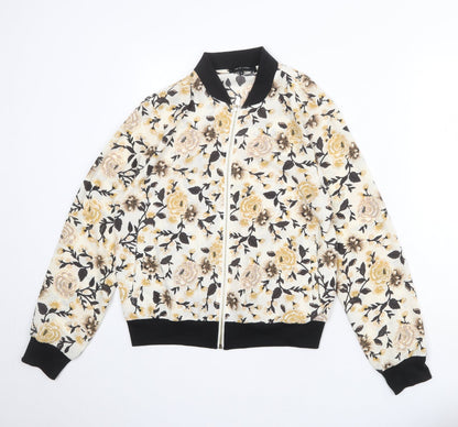 Womens UK Size 12 New Look Ivory Varsity Jacket