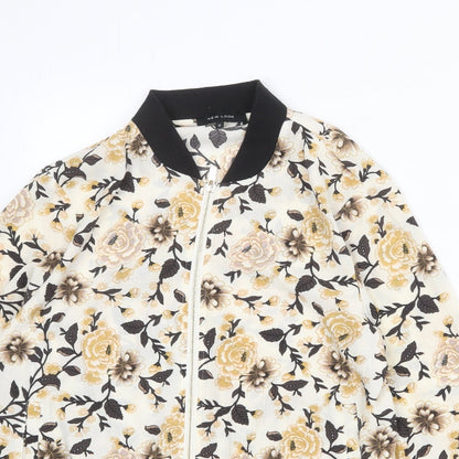 Womens UK Size 12 New Look Ivory Varsity Jacket