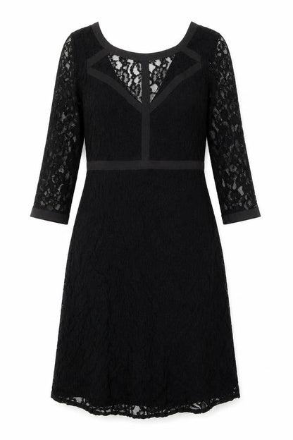 VILA Womens Black Floral Polyester Shift Size M Round Neck Zip