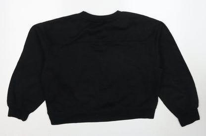 Zara Womens Black Polyester Pullover Sweatshirt Size L Pullover