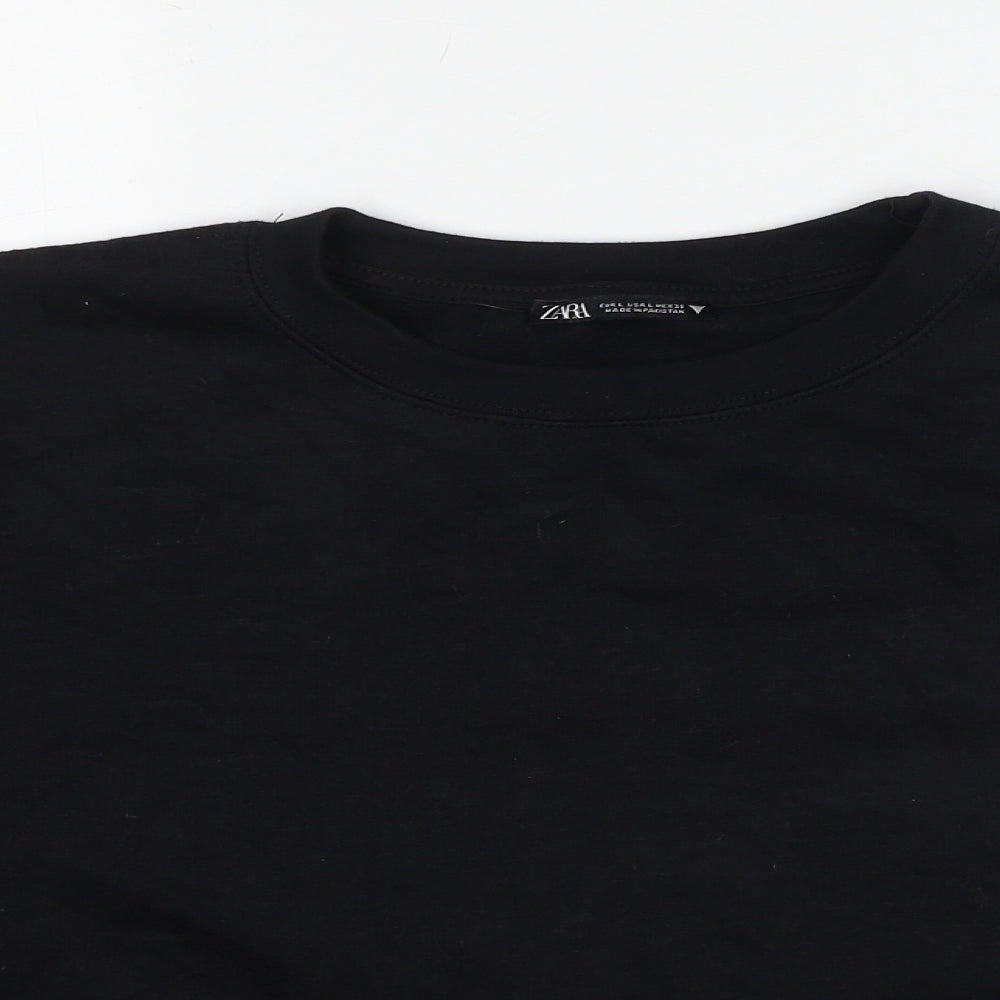 Zara Womens Black Polyester Pullover Sweatshirt Size L Pullover
