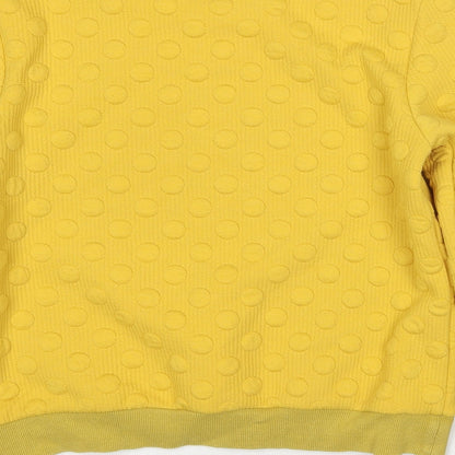 Louche Womens Yellow Polka Dot Polyester Pullover Sweatshirt Size 8 Pullover