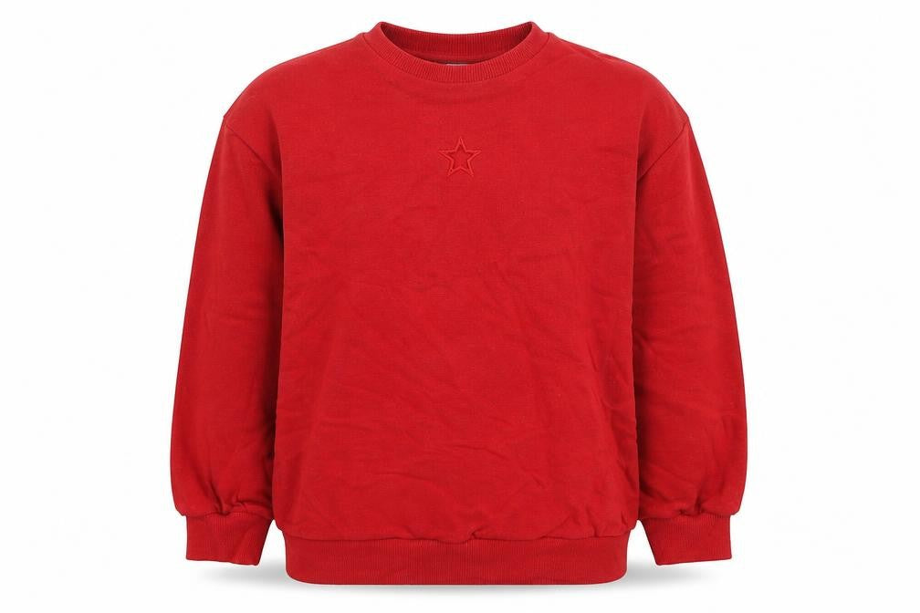 Marks and Spencer Boys Red Cotton Pullover Sweatshirt Size 8-9 Years Pullover