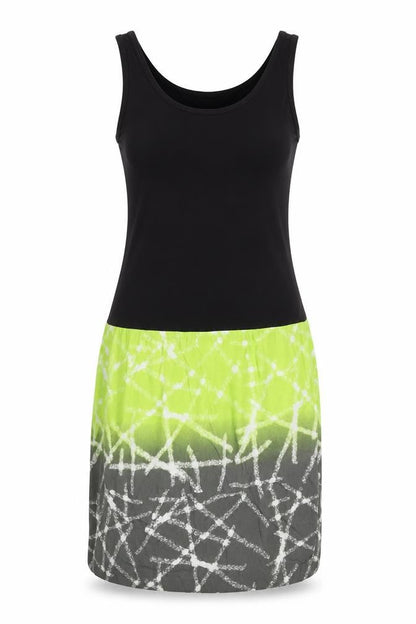 Miss Captain Womens Multicoloured Geometric Viscose Tank Dress Size 10 Round Neck Pullover