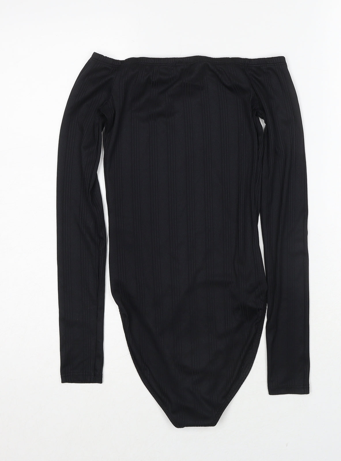 Miss Selfridge Womens Black Polyester Bodysuit One-Piece Size 6 Snap