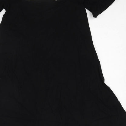 ASOS Womens Black Cotton Trapeze & Swing Size 6 Square Neck Pullover