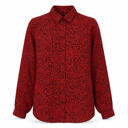 Womens UK Size XS H&M Red Basic Button-Up