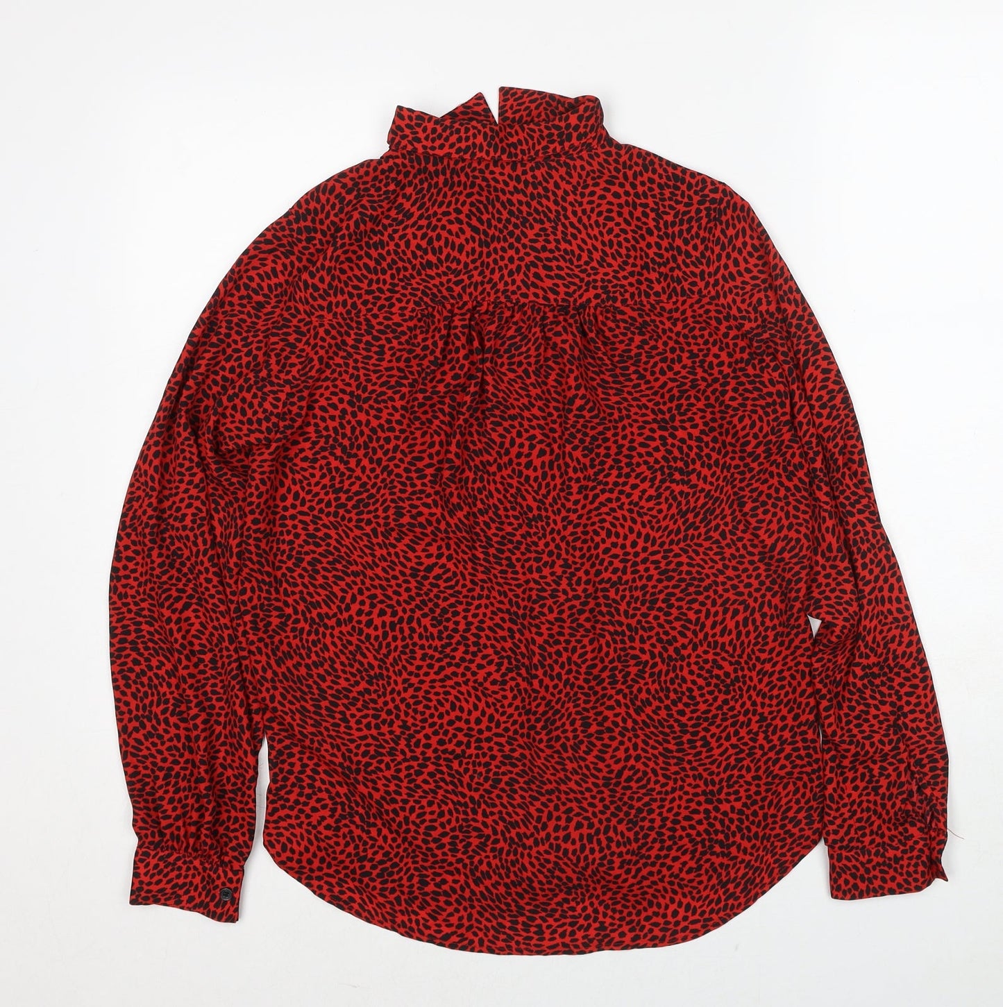 Womens UK Size XS H&M Red Basic Button-Up