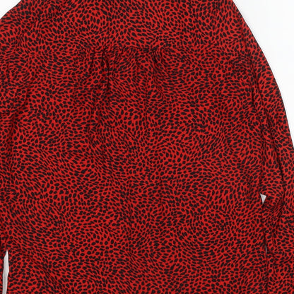 Womens UK Size XS H&M Red Basic Button-Up