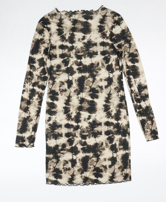 Topshop Womens Multicoloured Tie Dye Polyester A-Line Size 12 Round Neck Pullover